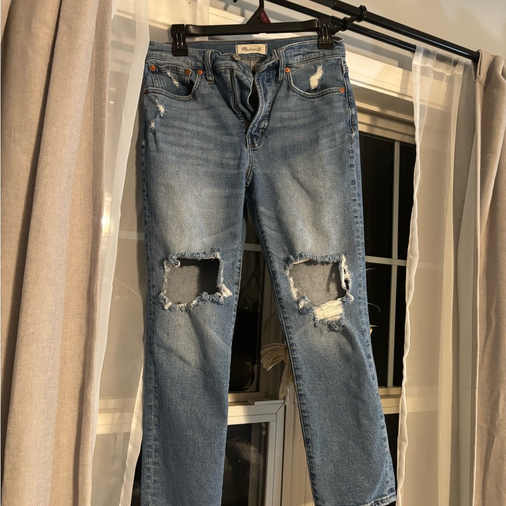 Madewell Light Blue Distressed Boyfriend Jeans